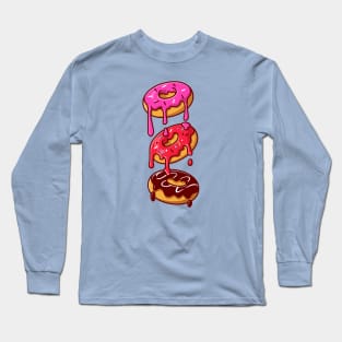 Floating Melted Doughnut Cartoon Long Sleeve T-Shirt